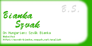 bianka szvak business card