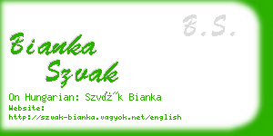 bianka szvak business card